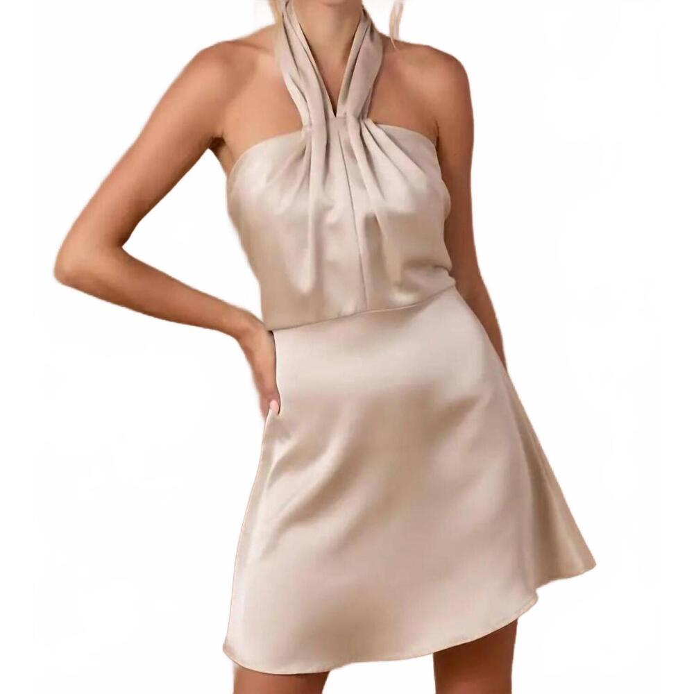 NEW BABY PINK the brandy dress in taupe